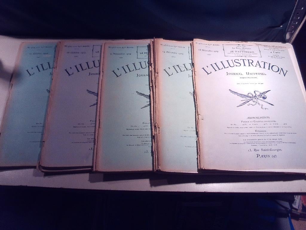 10 anciens magazines de langue française - Illustration 1929, Livres, Enlèvement ou Envoi, Comme neuf