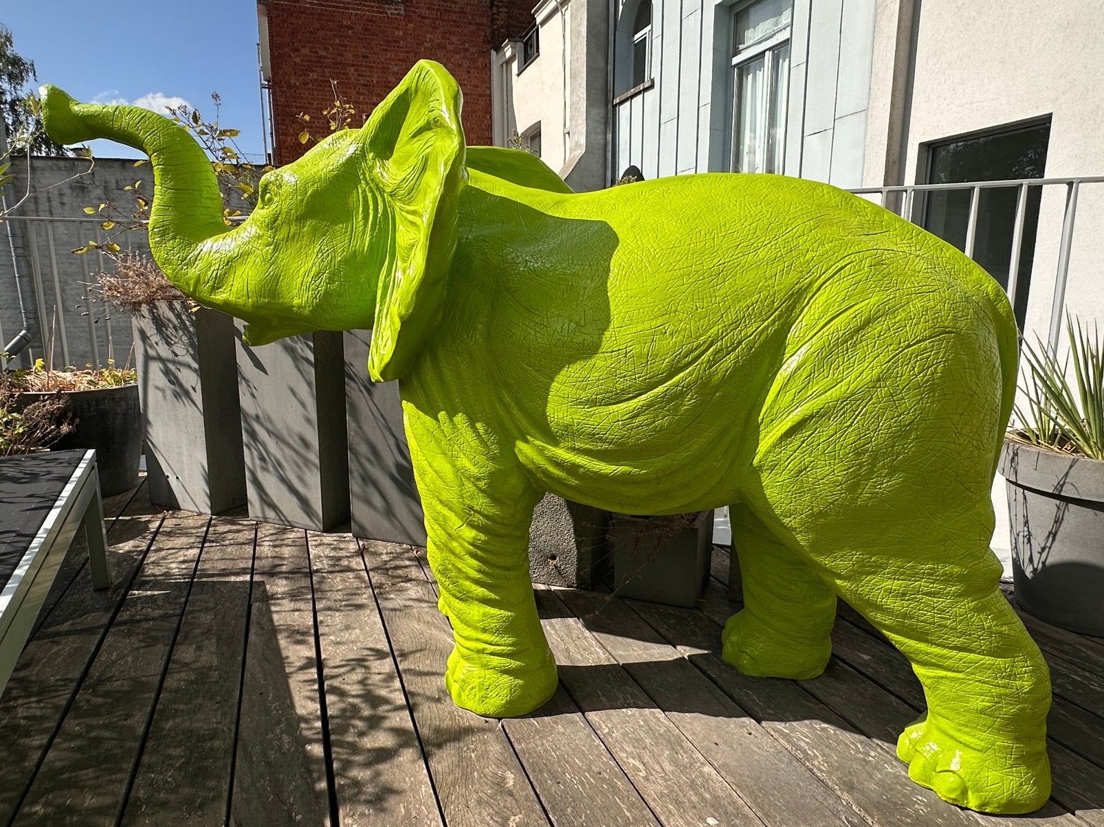 Olifant XL polyester beeld, Antiek en Kunst, Kunst | Beelden en Houtsnijwerken, Ophalen, Weerbestendig, Kunststof, Zoogdier