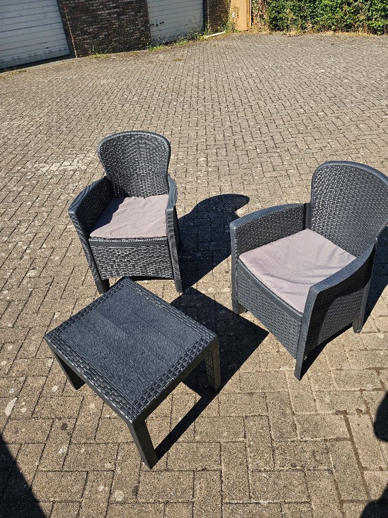 Tuinset, Tuin en Terras, Kunststof, Gebruikt, Bijzettafel, Tuinset