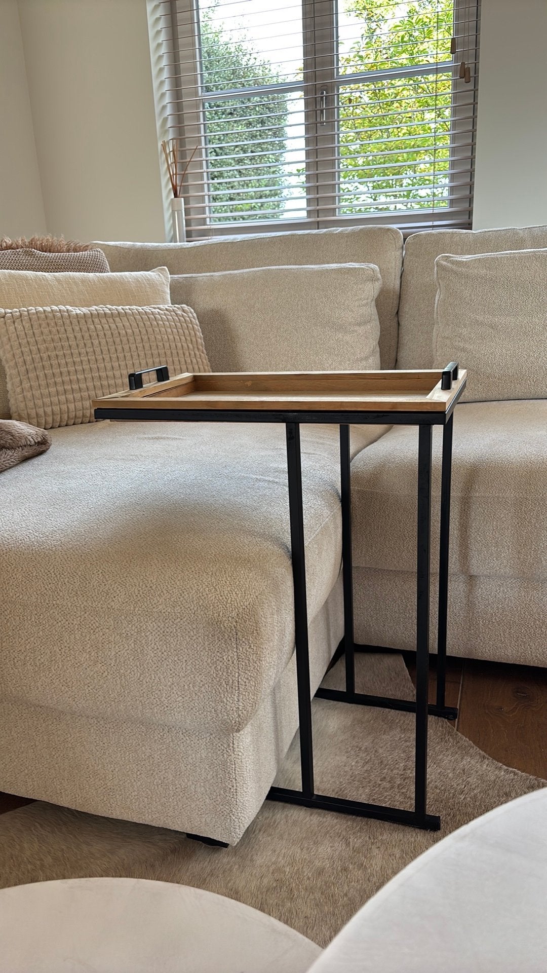 Heel leuke bijzettafel smeedijzer en hout is de match vr ‘26, Ophalen, Zo goed als nieuw, Metaal