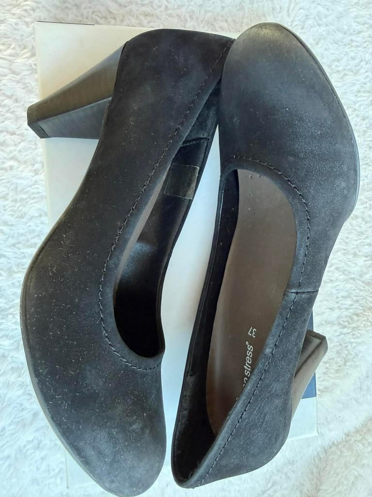 Nieuwe Zwarte nubuck No Stress pumps 37, Pumps, Zwart, Nieuw, Ophalen of Verzenden