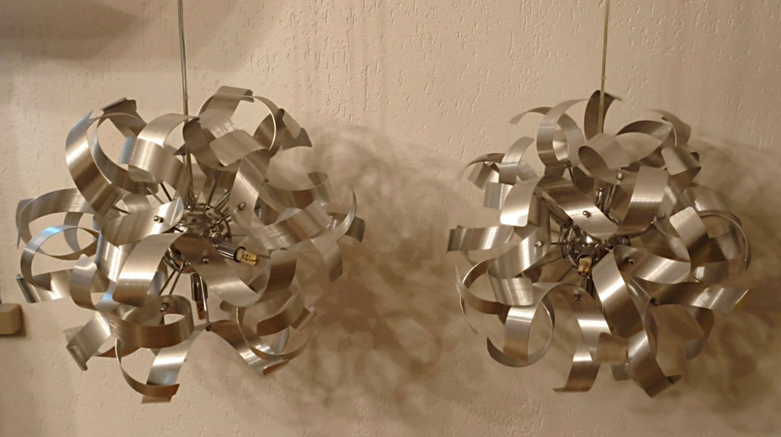 Luminaire suspension en acier inoxydable, ampoules incluses
