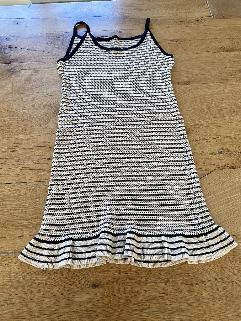 Zwart/wit gestreept jurkje H&M, Gebruikt, Meisje, H&M, Ophalen of Verzenden