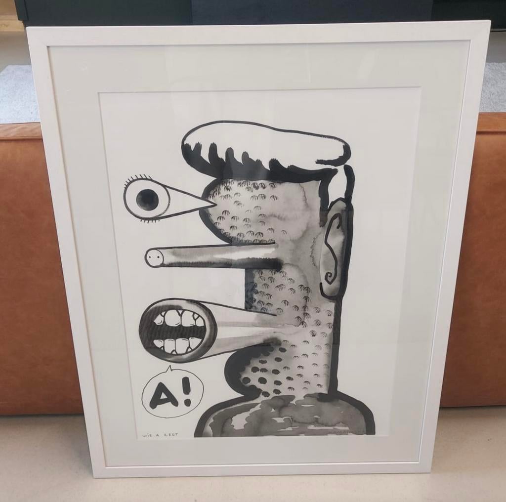 Groot origineel werk op papier Kamagurka, Ophalen