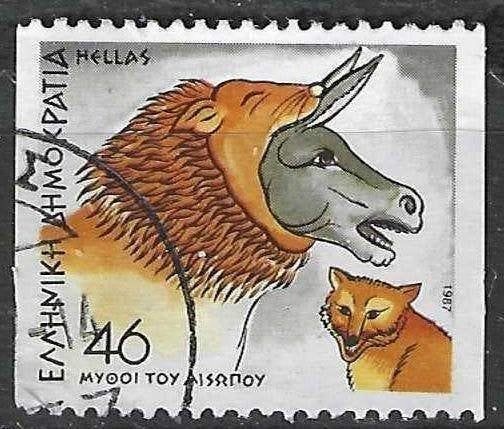Grèce 1987 - Yvert 1627B - Fables européennes (ST), Envoi, Grèce, Affranchi