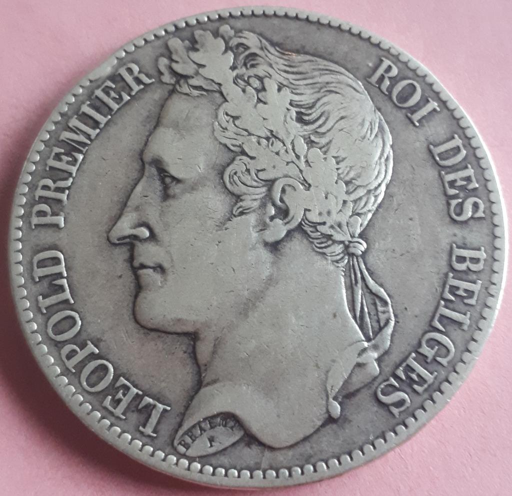 BELGIQUE : Très rare 5 Francs 1847 FR KM 3.2, Enlèvement ou Envoi, Monnaie en vrac, Argent, Argent