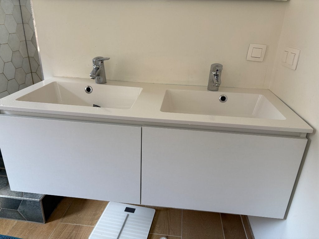 Meuble salle de bain double vasque complet, 25 à 50 cm, Moins de 100 cm, Meuble lavabo, Comme neuf