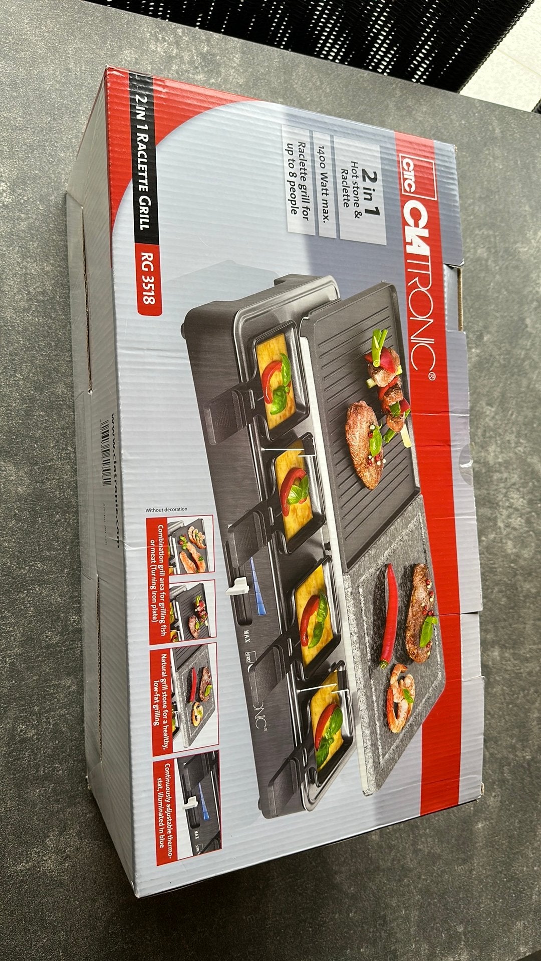 2in 1 Raclette-Gril merk Clatronic, Enlèvement, Neuf