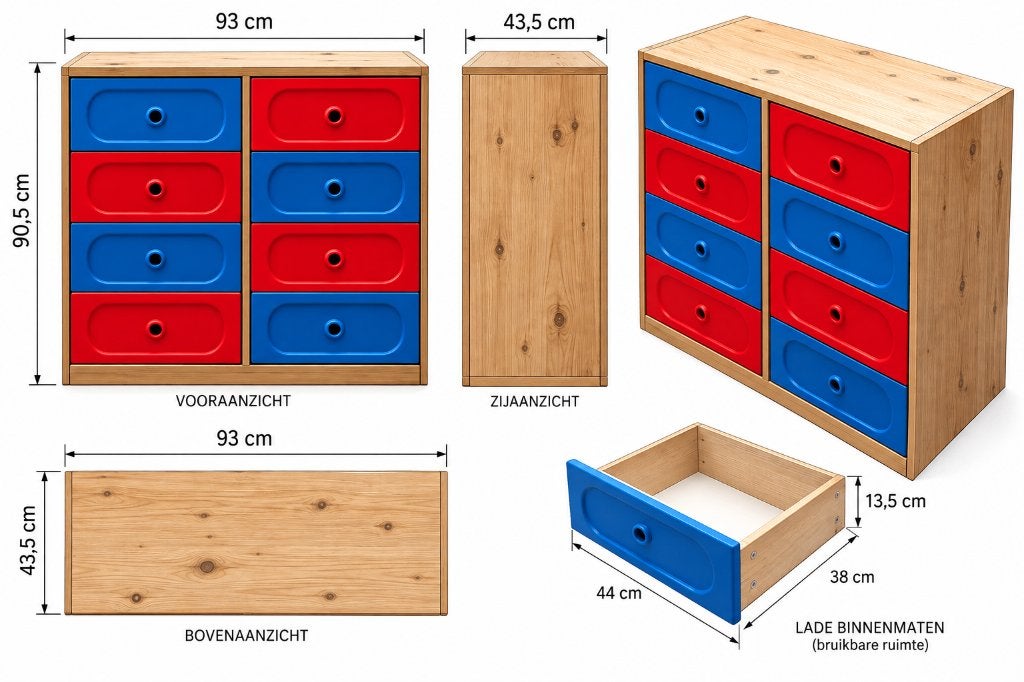 Handige stevige ladekast - MOET NU WEG, Maison & Meubles, 25 à 50 cm, 5 tiroirs ou plus, Moins de 100 cm, Enlèvement