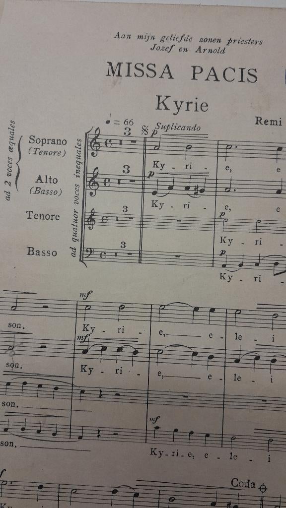 MISSA  PACIS   R. Ghesquière, Musique & Instruments, Partitions, Chœur, Enlèvement ou Envoi, Autres genres, Utilisé