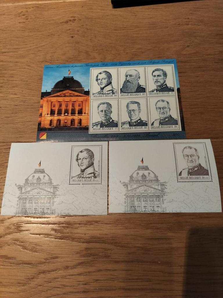 ,3 velletjes Belgische koningen, Postzegels en Munten, Postzegels | Europa | België, Verzenden, Postfris