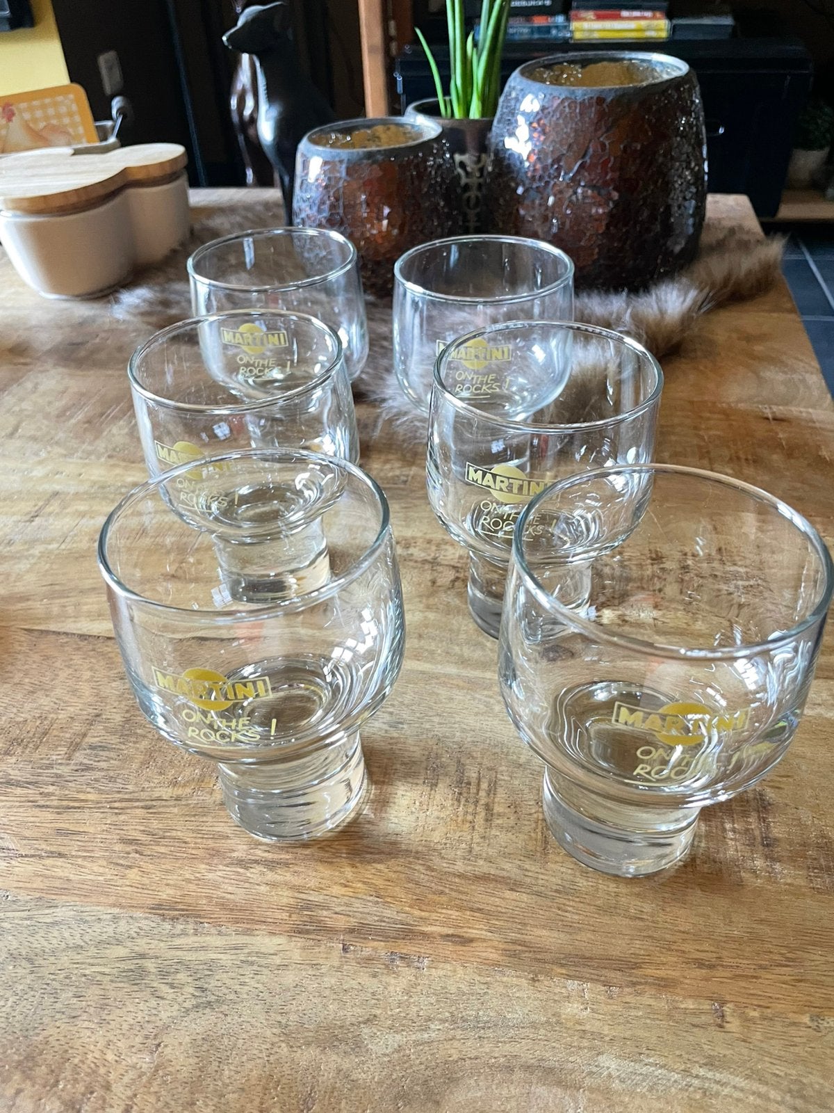 Zes Martini glazen jaren 80, Ophalen, Nieuw, Borrel- of Shotglas