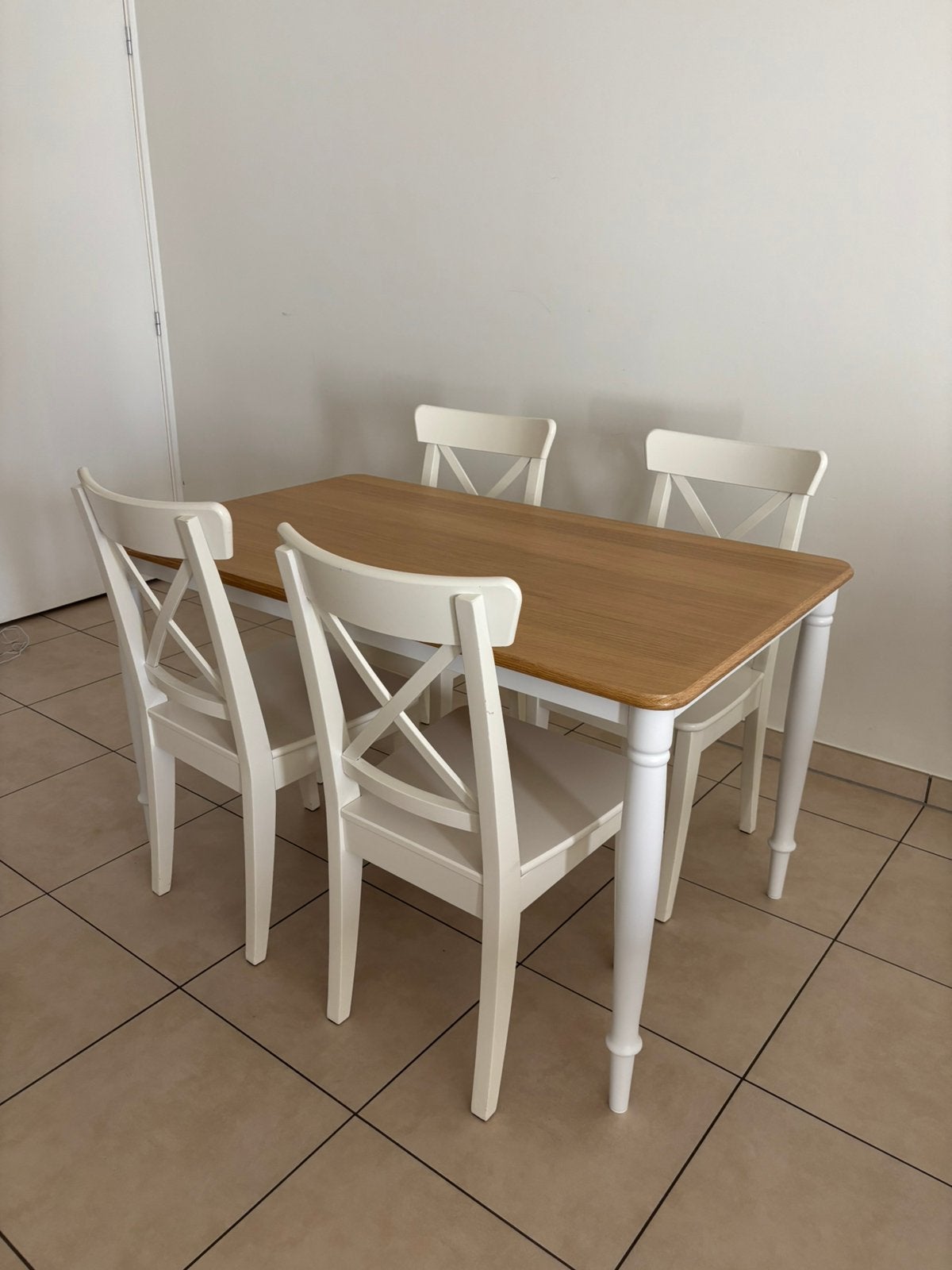 Table et 4 chaises Ikea DANDERYD/INGOLF, Maison & Meubles, Enlèvement, Utilisé, 4 à 6 chaises