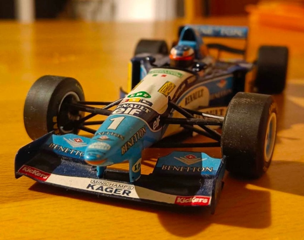 À vendre rapidement :Miniature Benetton Michael Schumacher, Collections, Enlèvement, Utilisé, Voitures