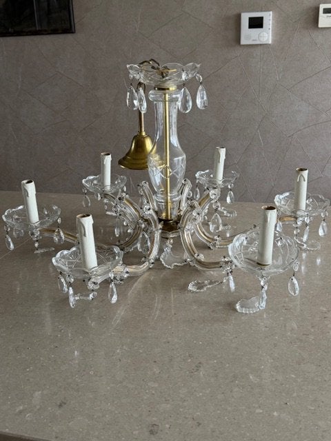 Te koop kristallen kroonluchter, Huis en Inrichting, Lampen | Kroonluchters, Ophalen, Gebruikt, Glas, Klassiek