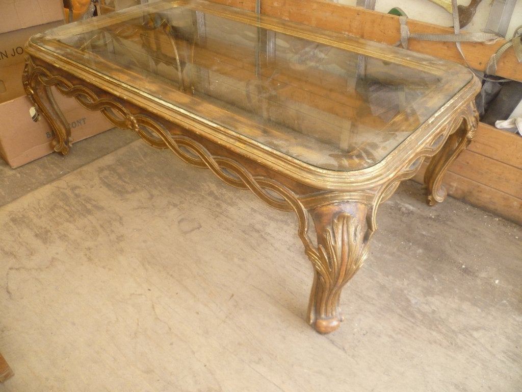 SPECIAALE MOOIE GROOTE VERGULDE LOUIS XV SALONTAFEL, Antiek en Kunst, Ophalen