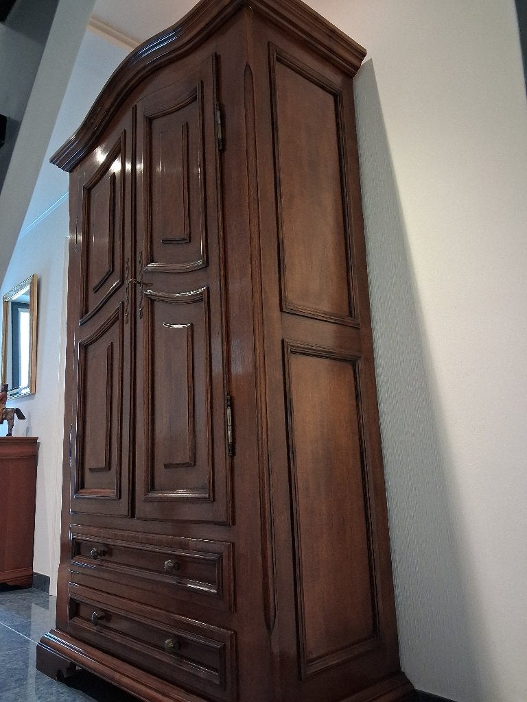 Klassieke kersenhouten halkast/garderobekast., Huis en Inrichting, Ophalen, Gebruikt