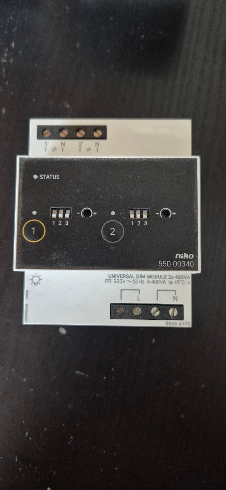 niko home control universele dimmodule (2x400w), Ophalen of Verzenden, Gebruikt, Overige merken, Dimmer