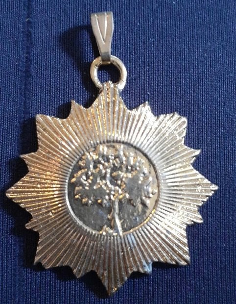 pendentif de fantaise doré arbre de vie, Enlèvement ou Envoi, Autres couleurs, Comme neuf, Croix ou Symbole