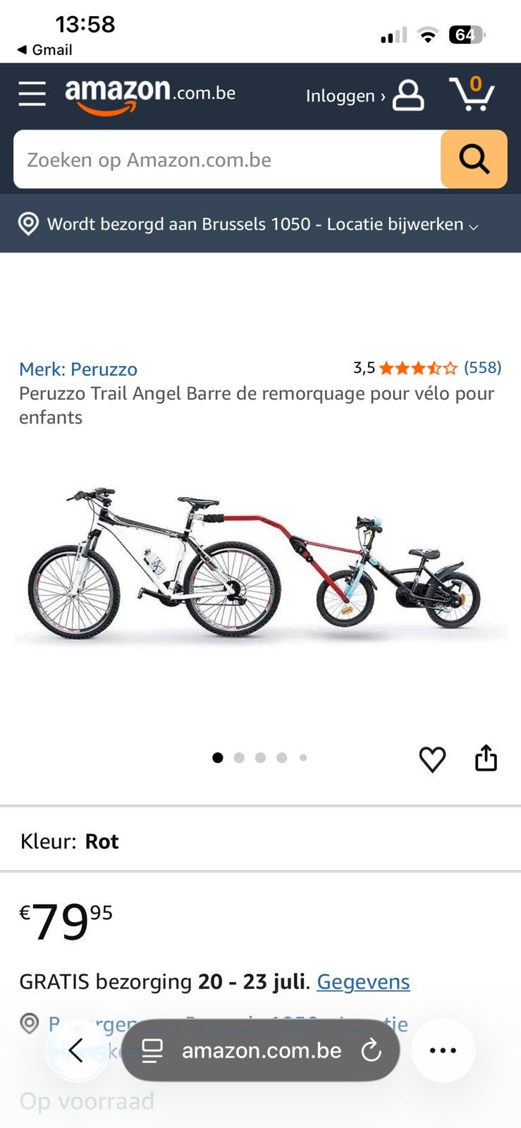 Remorque à vélo pour enfants - neuve, Vélos & Vélomoteurs, Enlèvement, Comme neuf