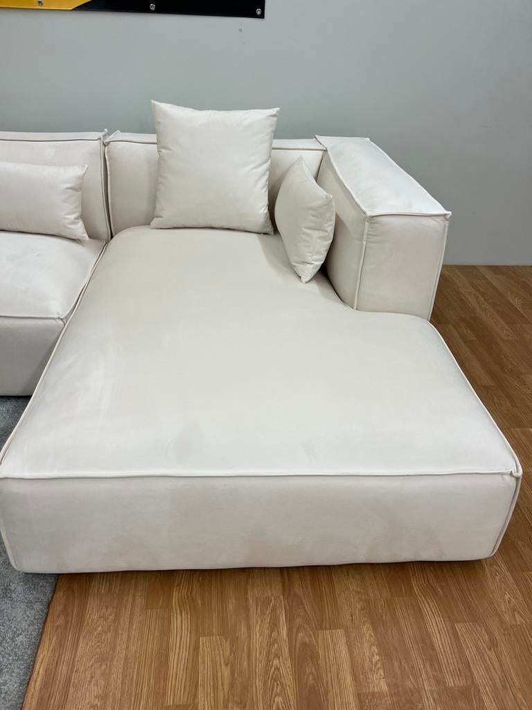 Offre Overstock - Chaise d'angle en velours - SofaCycle, Neuf, Enlèvement ou Envoi, SofaCycle, Tissus
