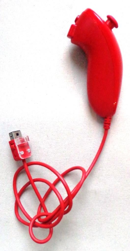 Originele Nunchuck Controller voor de Nintendo Wii Rood, Ophalen of Verzenden, Zo goed als nieuw