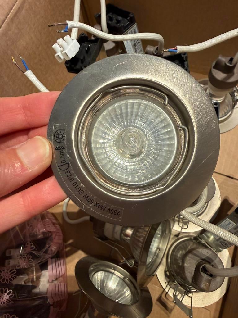 9 spotjes inox massive, Ophalen, Zo goed als nieuw