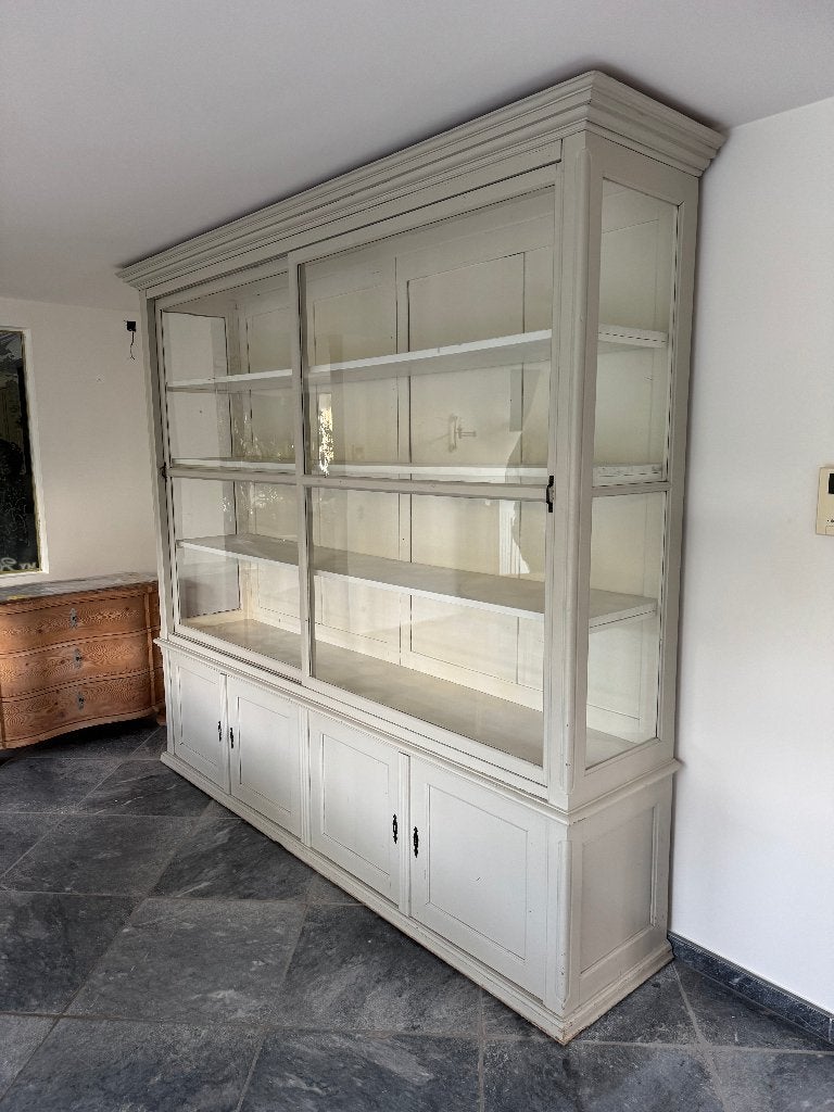 Prachtige antieke vitrinekast, Huis en Inrichting, Ophalen, 200 cm of meer, 200 cm of meer, Grenenhout