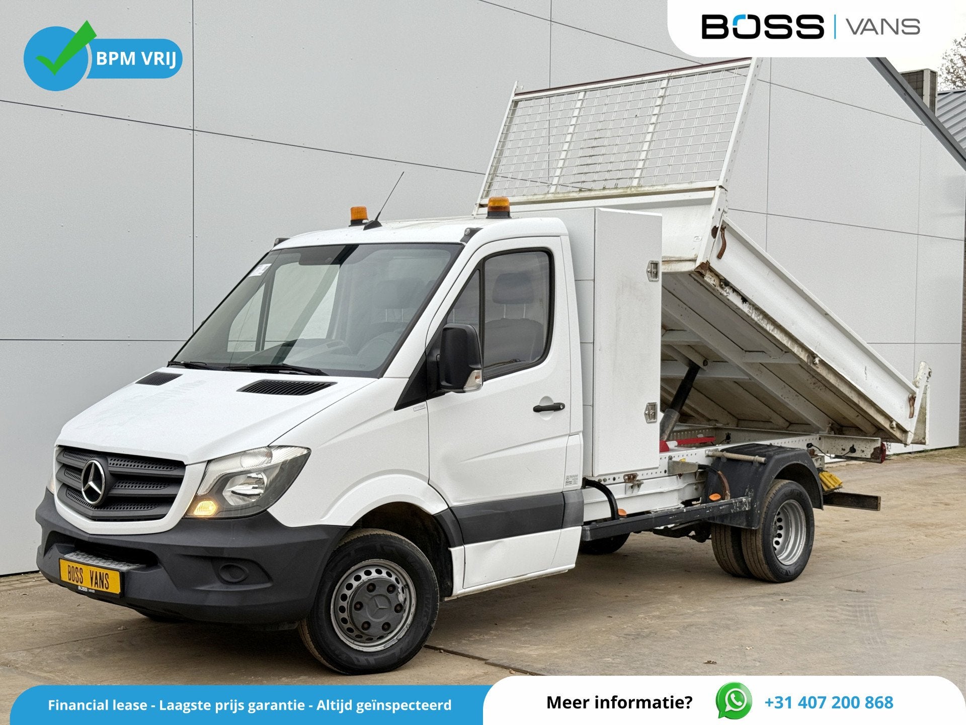 Mercedes-Benz Sprinter 514 2.2 CDI Kipper Open Laadbak Dubbe, Achterwielaandrijving, Gebruikt, 4 cilinders, Wit
