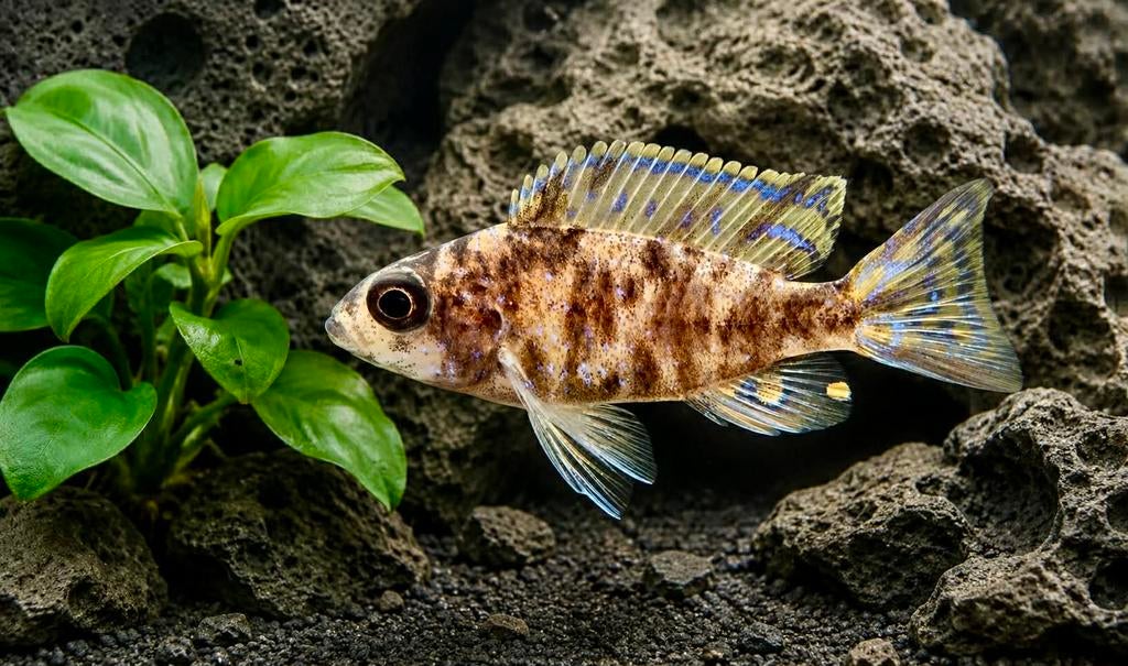 Aulonocara red blotched malawi cichliden