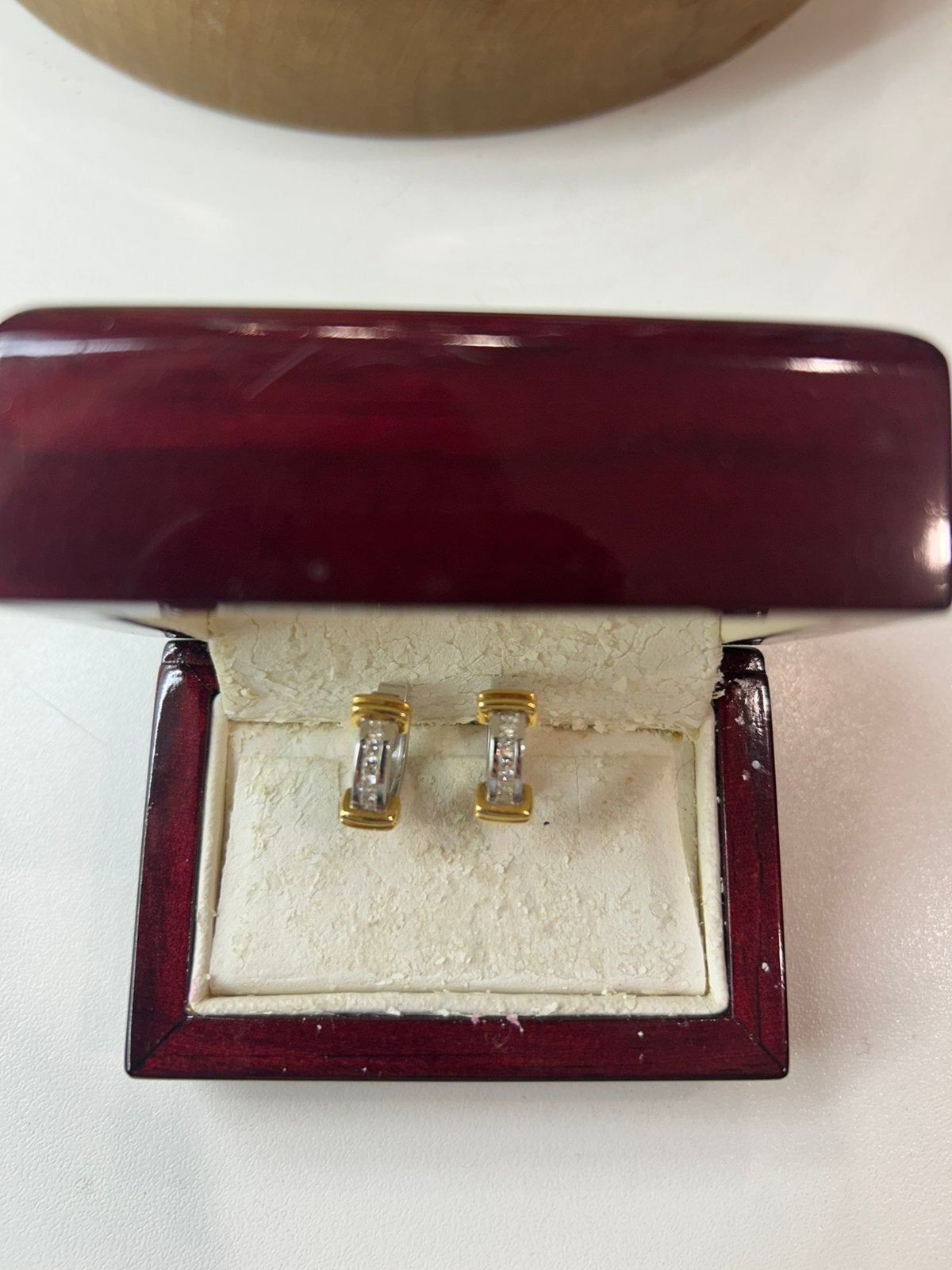 Oorringen Flanders Collection wit&geel goud 18krt &diamanten, Ophalen, Zo goed als nieuw, Wit, Goud