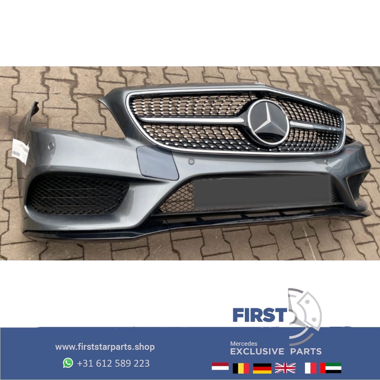 W218 BUMPER FACELIFT CLS AMG VOORBUMPER COMPLEET + DIAMOND G, Gebruikt, -, Voor, Ophalen of Verzenden