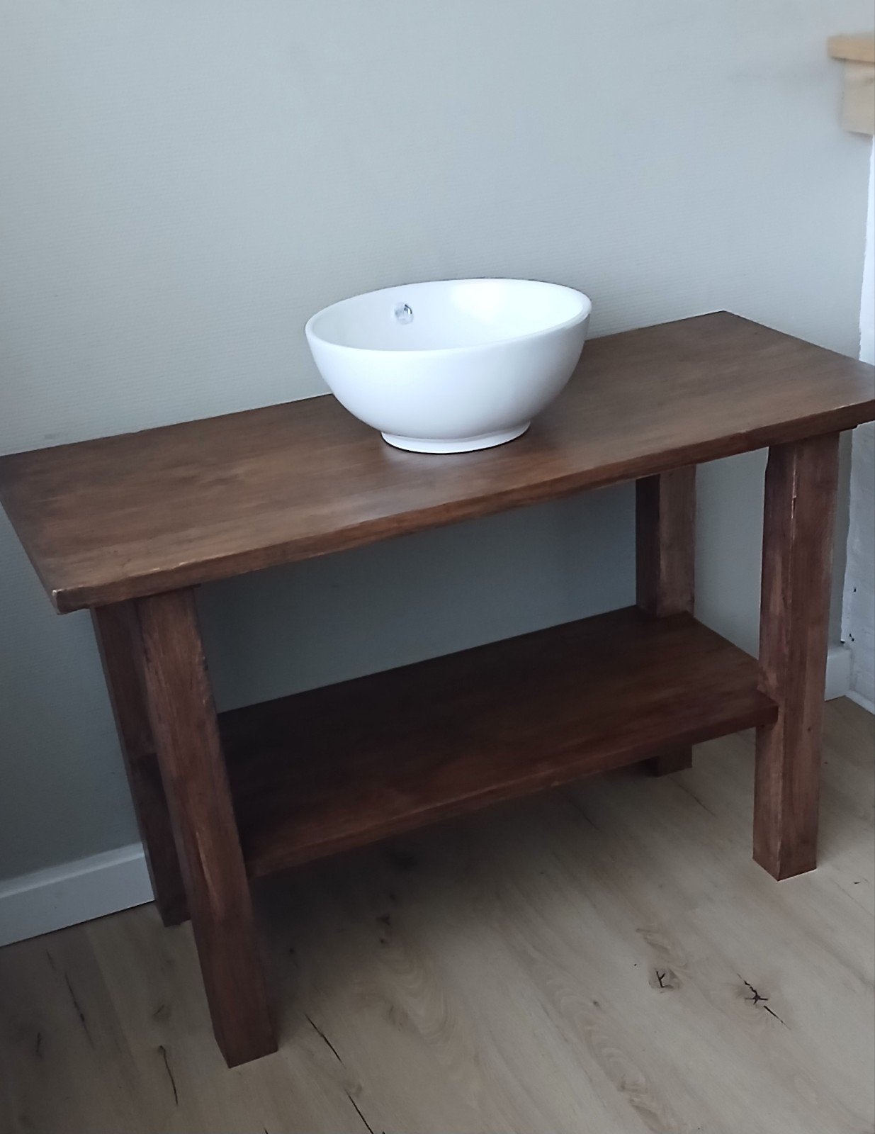 Massief houten badkamermeubel , oude teak, Ophalen