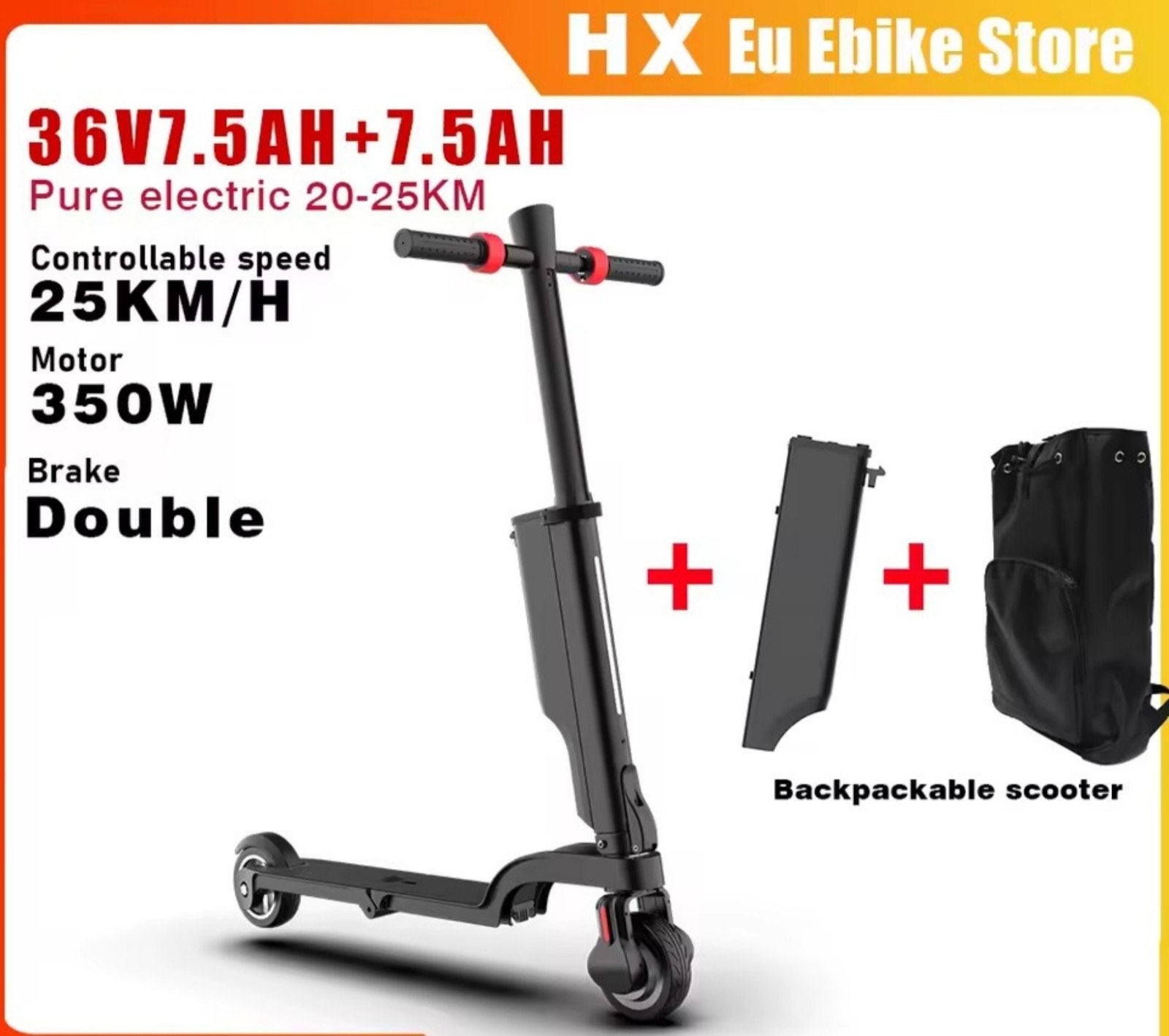 HX X6 e-scooter Opvouwbare elektrische scooter 350W, Enlèvement