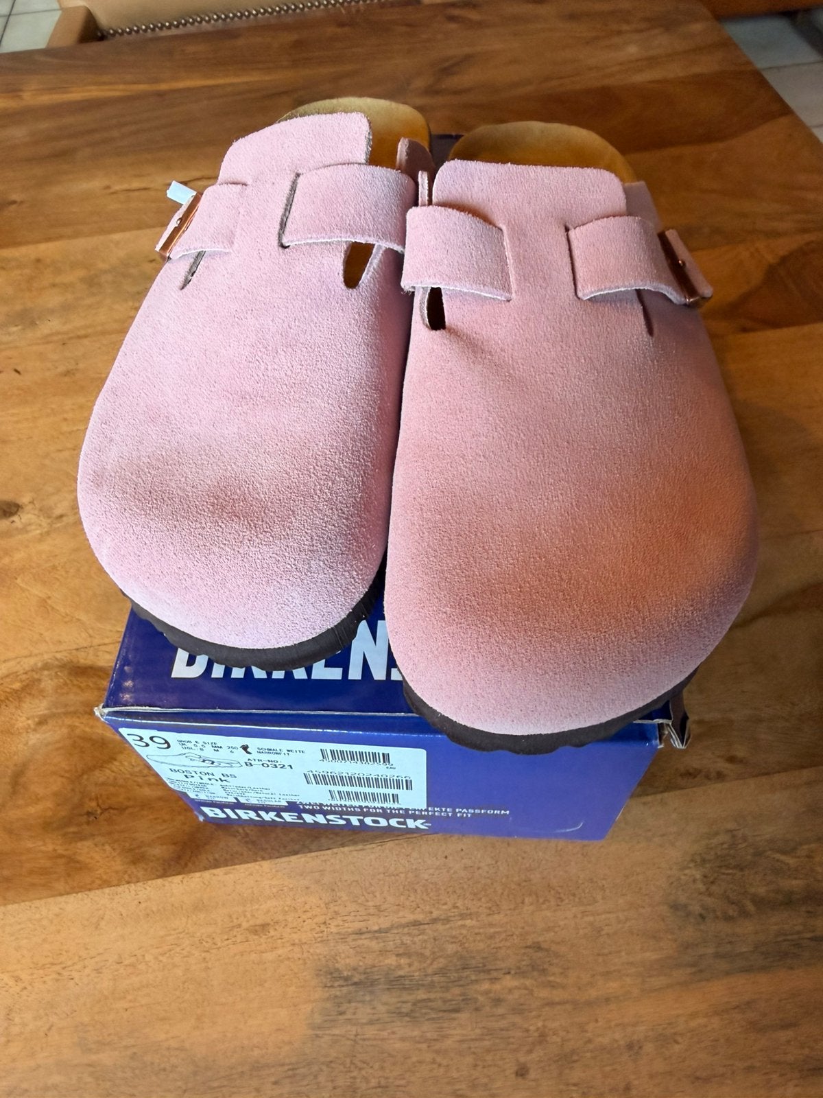 Birkenstock Boston - roze - nieuw in doos, Kleding | Dames, Verzenden, Nieuw, Roze, Pantoffels of Sloffen