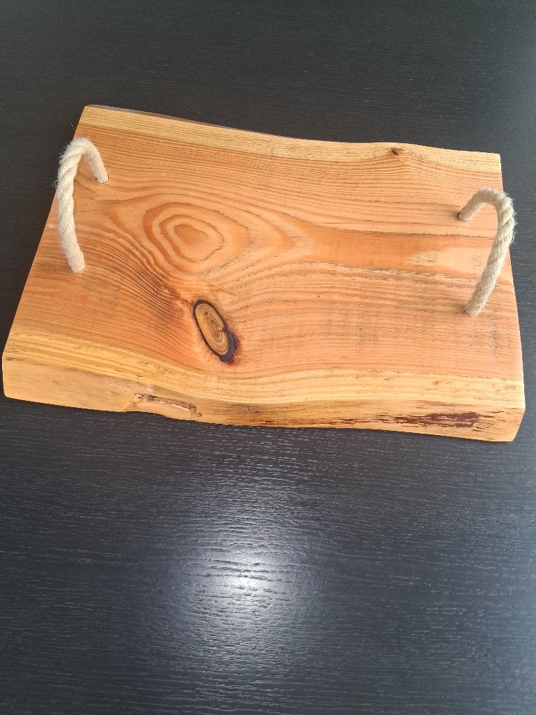 Handgemaakte houten serveerplank (Lariks) 45x30cm, Ophalen, Nieuw, Rechthoekig, Hout