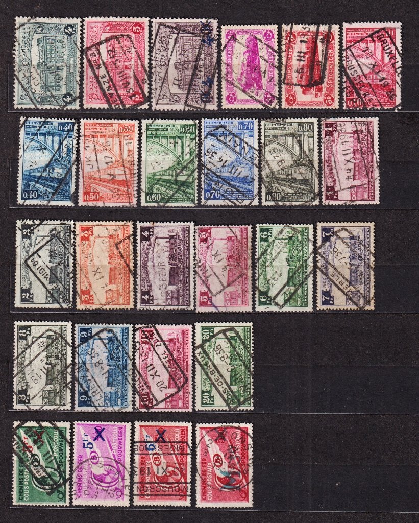 Belgique Timbres chemins de fer 1929-1939 oblitéré, Envoi, Affranchi, Oblitéré
