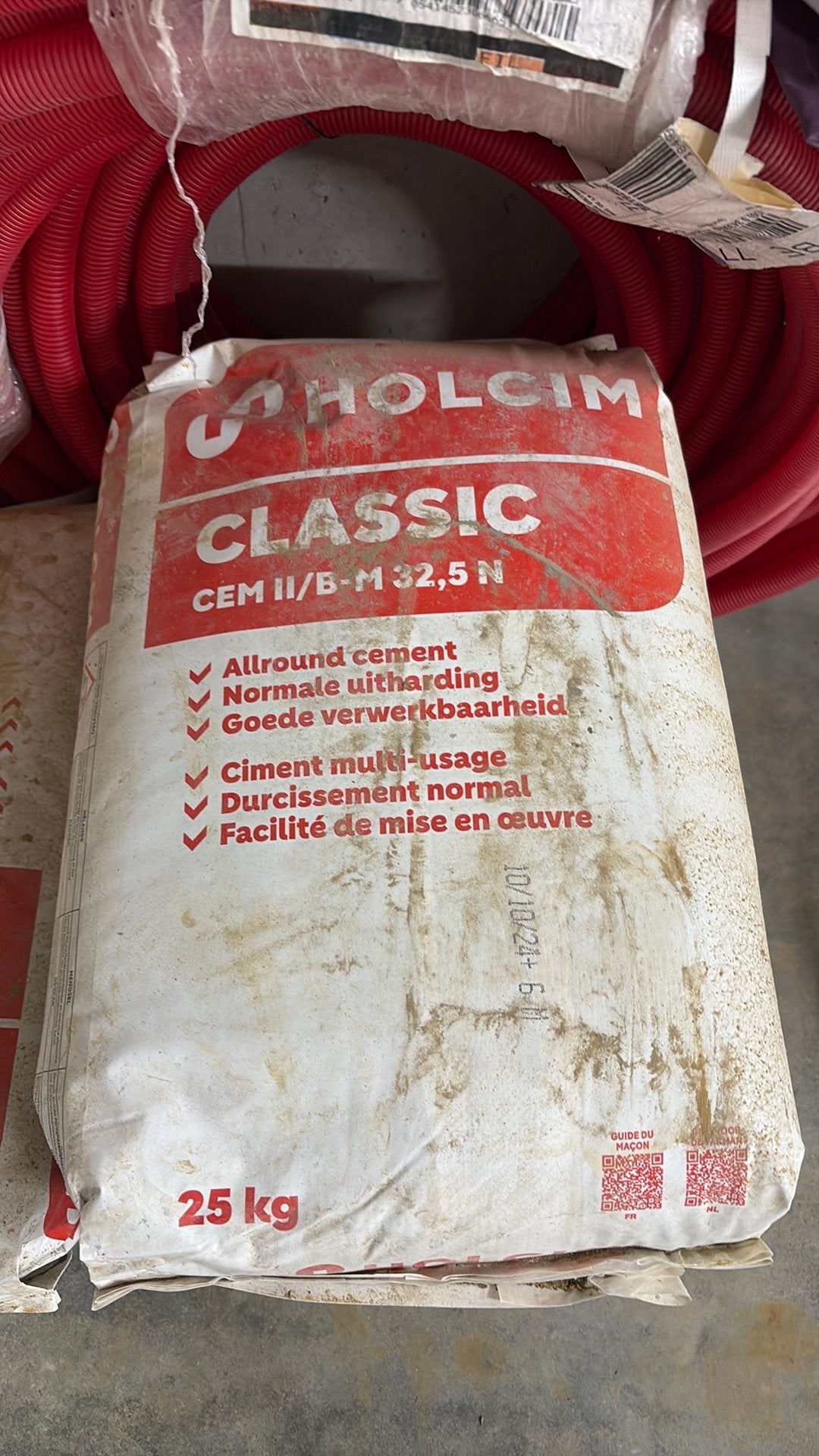 3* Zak cememt 25kg, Jardin & Terrasse, Terre & Fumier, Enlèvement