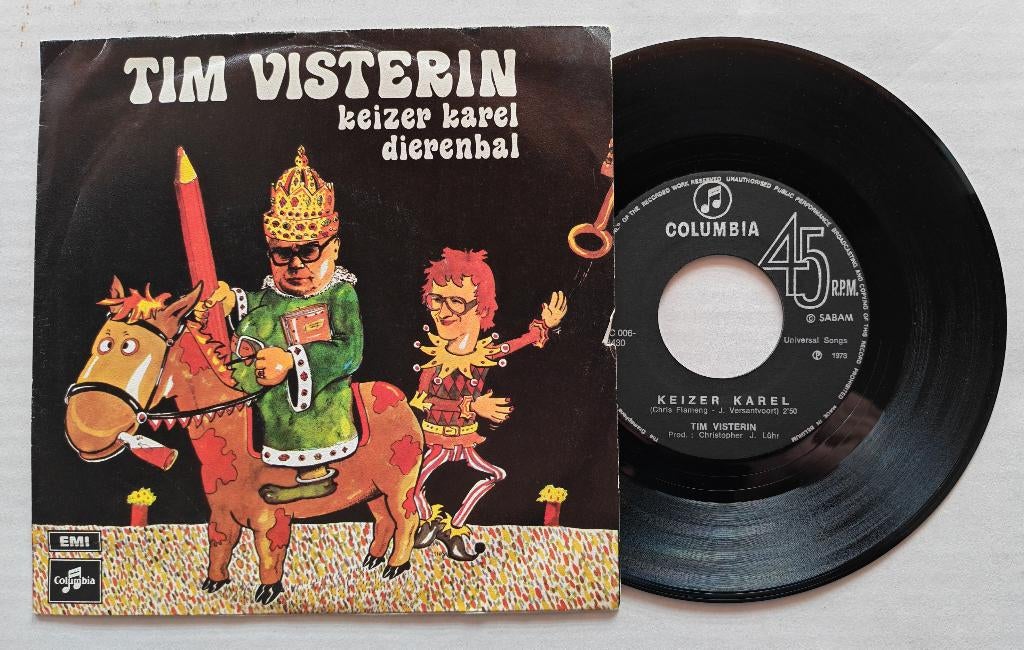 TIM VISTERIN - Keizer Karel (45t), CD & DVD, Vinyles Singles, Comme neuf, En néerlandais, Enlèvement ou Envoi