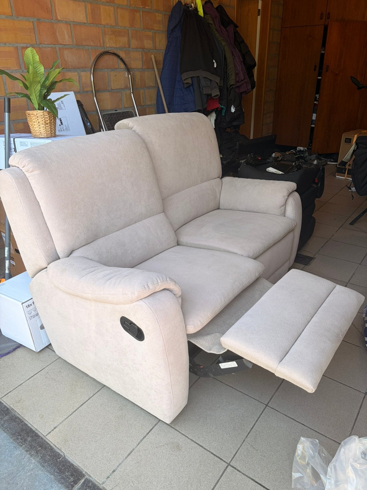 beige relax zetel, perfecte staat, Huis en Inrichting, Zetels | Zetels, Tweepersoons, 75 tot 100 cm, Zo goed als nieuw, Rechte bank