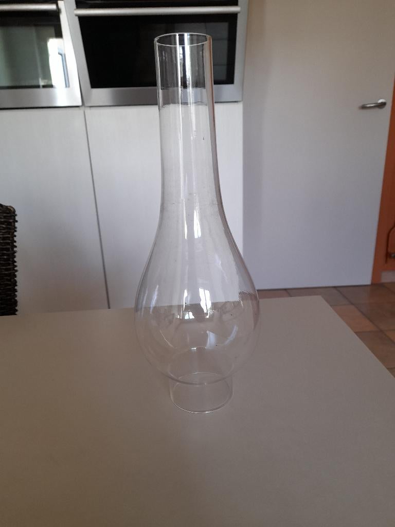 glas olielamp schoorsteen., Antiek en Kunst, Antiek | Glaswerk en Kristal, Ophalen