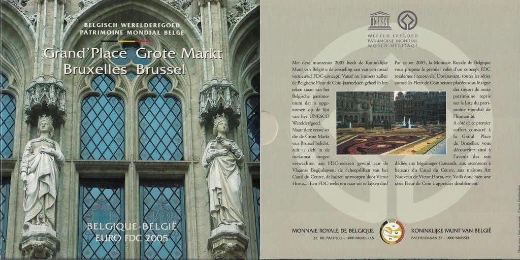 Belgique : Coffret annuel de l'euro 2005 - Bruxelles, Timbres & Monnaies, Monnaies | Belgique, Envoi, Série