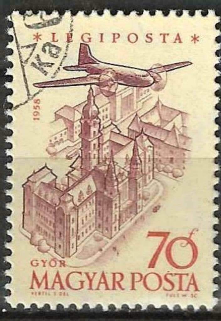 Hongarije 1958/1959 - Yvert 215PA - Zicht op Steden (ST), Verzenden, Gestempeld