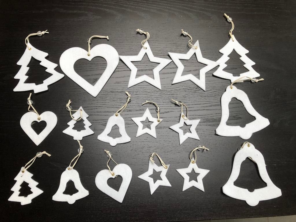 Kerstboom decoratie witte hangers, Diversen, Ophalen of Verzenden, Gebruikt