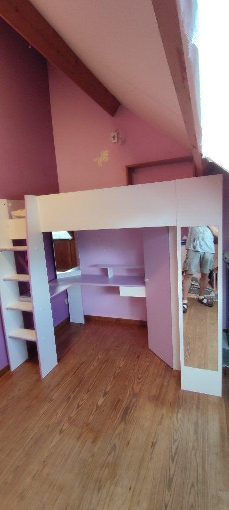 Slaapkamer met hoogslaper, bureau en kledingkast, Huis en Inrichting, Slaapkamer | Stapelbedden en Hoogslapers, Ophalen, Gebruikt