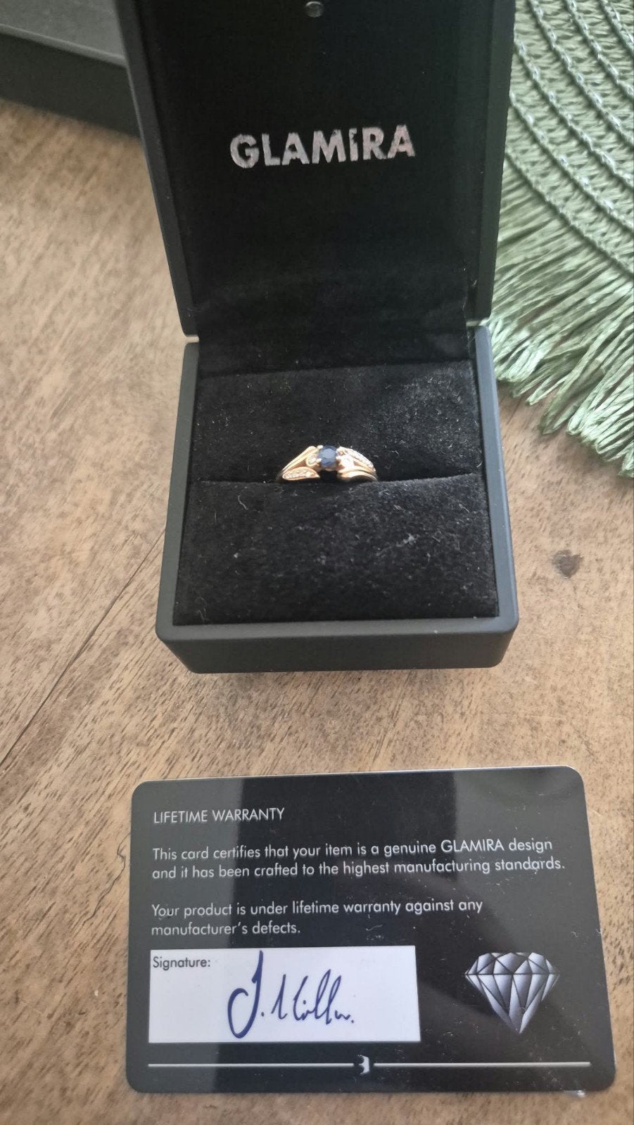 ring goud 14 kar safir diamanten, Handtassen en Accessoires, Ophalen, Goud, Goud