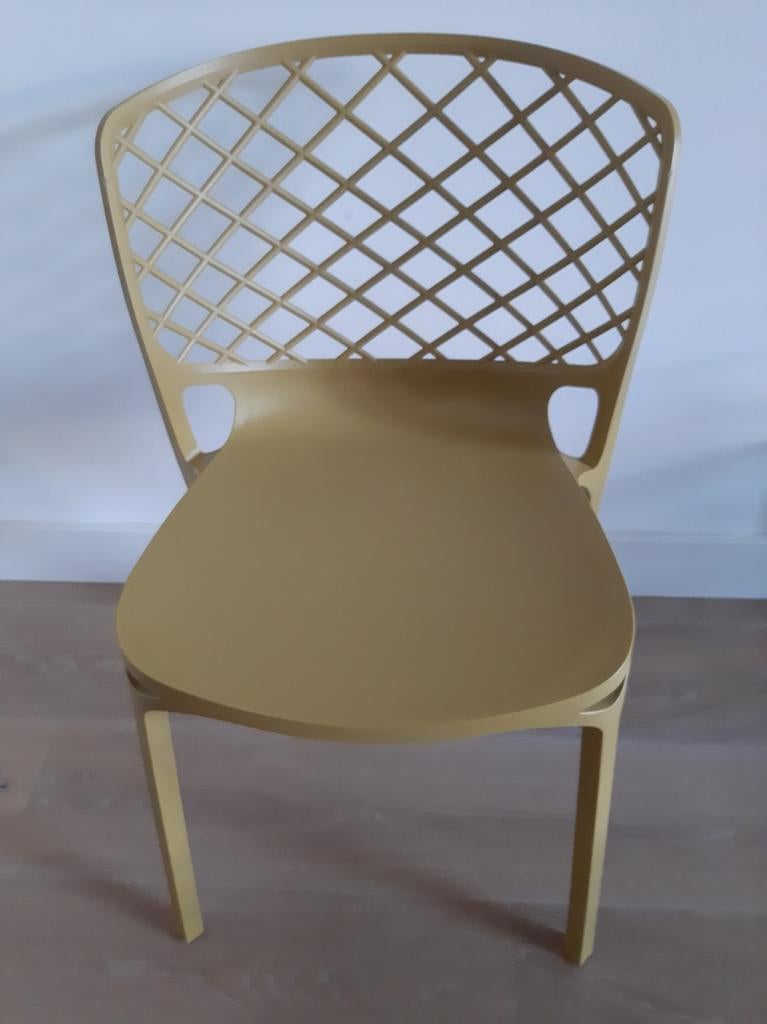 Twee stoelen calligaris Gamera mosterd geel en grijs, Huis en Inrichting, Stoelen, Ophalen, Grijs, Twee