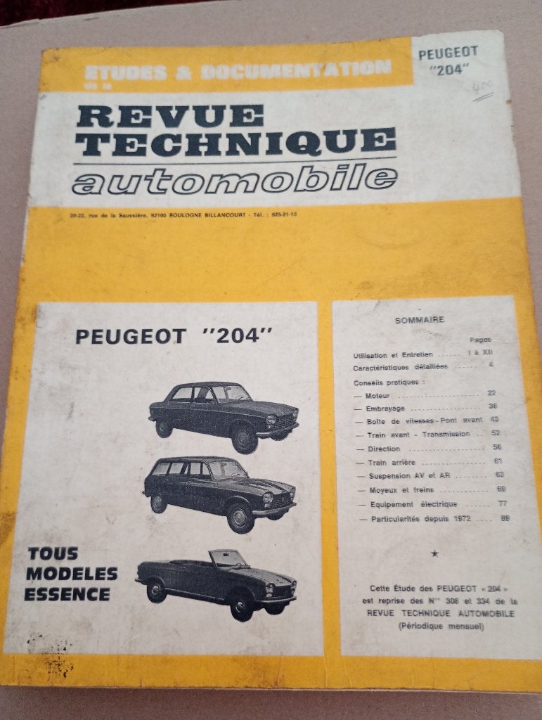 revue technique peugeot 204 essence 1965-1974, Enlèvement ou Envoi