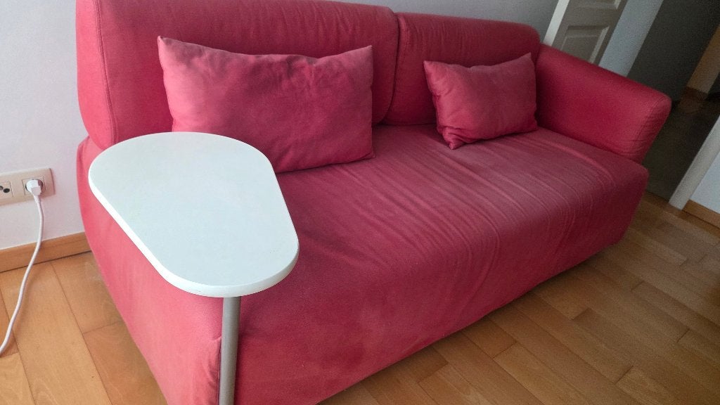 Canapé Ikea en toile rouge, Maison & Meubles, Canapés | Salons, Enlèvement, Utilisé, Tissus, Trois personnes