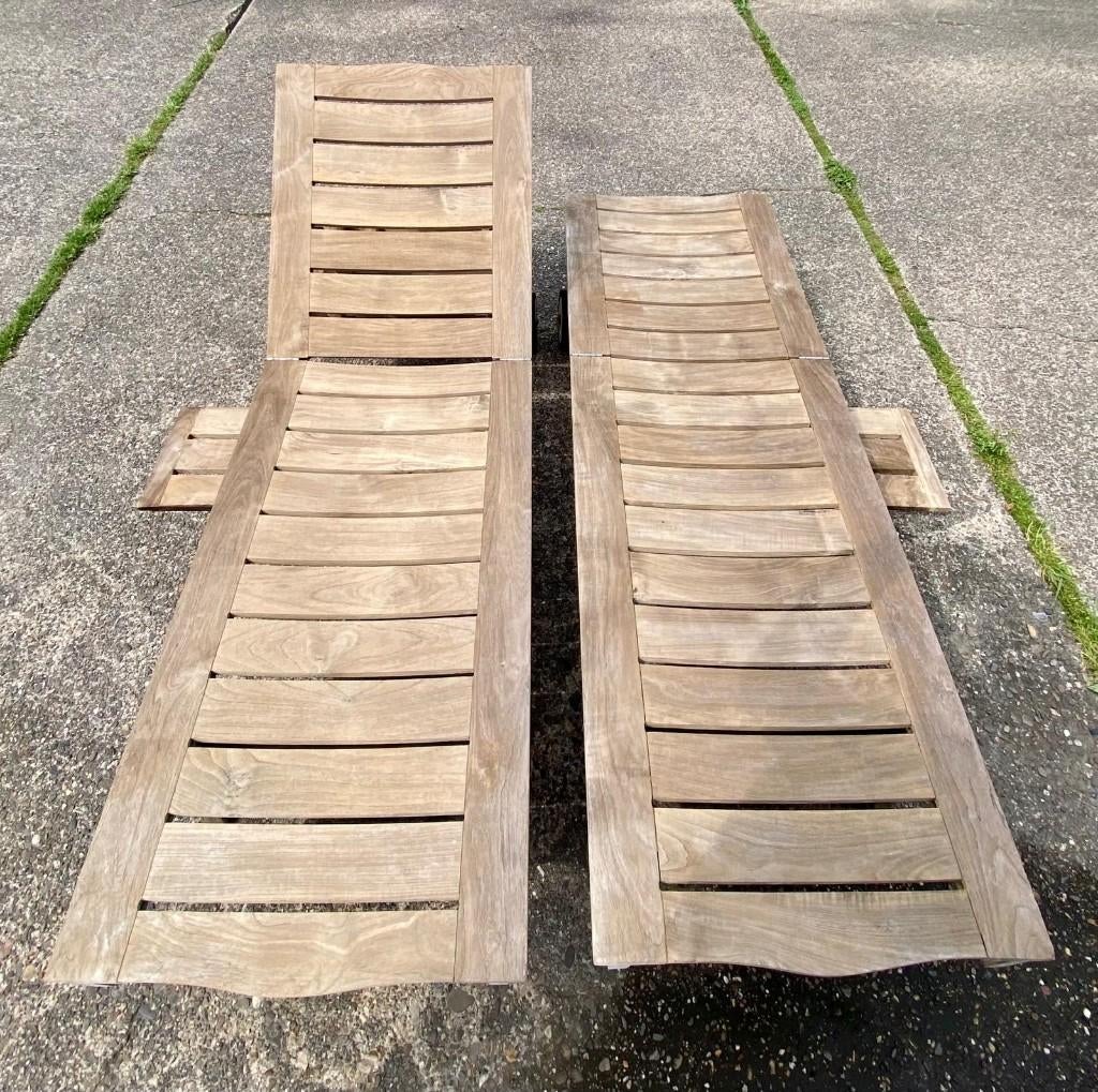Twee tuinzetels teak, Tuin en Terras, Ophalen, Zo goed als nieuw, Teakhout